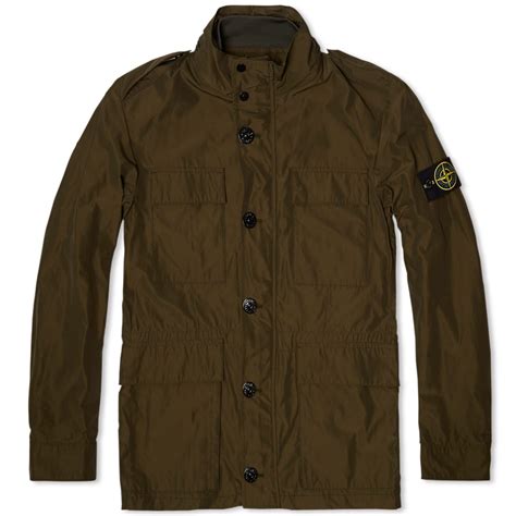 stone island micro reps field jacket green